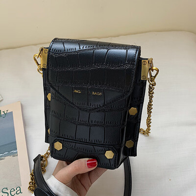 

On the new texture bag women 2019 summer Korean chain shoulder bag crocodile pattern slung mobile phone bag tide