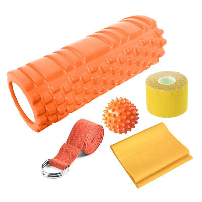 

5 PCS Yoga Equipment Set Yoga Trigger Roller Yoga Spiky Ball Cotton Stretching Strap Athletic Muscle Bandage Resistance Band Yoga