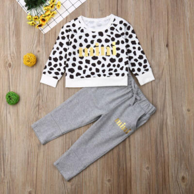 

Autumn Toddler Kids Baby Girl Leopard Top Sweatshirt Pants Outfit Clothes Set US