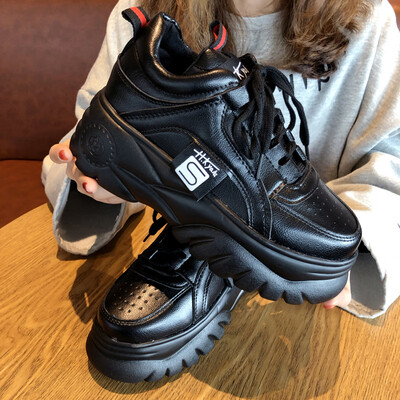 

Torre shoes womens thick soles increased ins Korean version of Joker spring lace-up running casual shoes tide