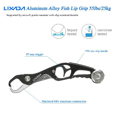 

Lixada Aluminum Alloy Fish Lip Grip Grabber Gripper Trigger Heavy Duty 55lbs25kg Fishing Holder with Strong Hooks Slip-resistant