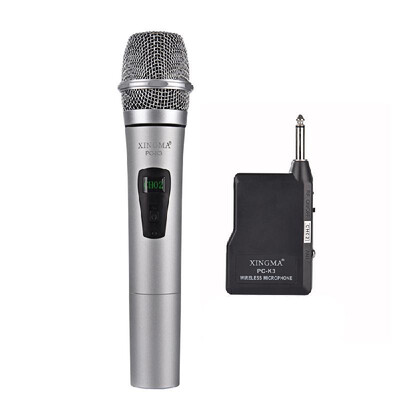 

Rechargeable Wireless Microphone System Handheld LED Mic Speaker with Portable USB Receiver for KTV Speech Amplifier Recording