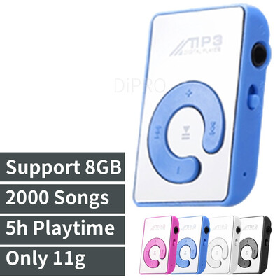 

Mini Clip Mirror MP3 Player With Micro SD TF Card Slot C Shape Sports MP3 Digital Music Player Fashion Sport Shape
