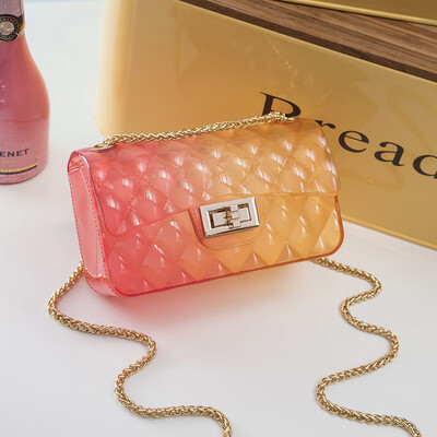

2019 spring bags new Korean fashion small square bag gradient jelly bag shoulder diagonal chain mini bags