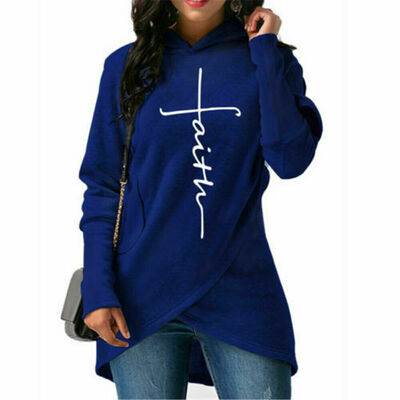 

Women Fashion Faith Print Sweatshirt Fleece Sweatshirts Hoodies Pullover Tops