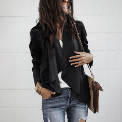 

Womens Irregular Long Sleeve Cardigan Blazer Suit Jacket OL Ladies Coat Outwear