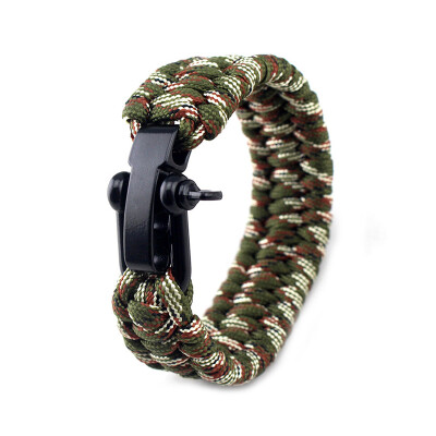 

Survival Rope Bracelet Outdoor Camping Hiking Steel Shackle Buckle Wristband