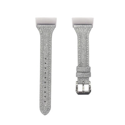 

Glitter Leather Replacement Watch Strap for Fitbit Charge 3 Smart Bracelet