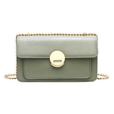 

Solid Color Shoulder Messenger Handbags Leather Women Chain Crossbody Bags