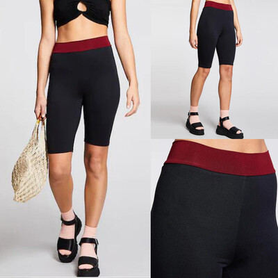 

Tailored Womens Pure color Stitching Hip Lifting Stretch Running Fitness Pants