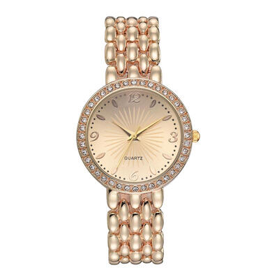 

Quartz Watch Women Steel Bracelet Crystal Simple Analog Dress Wristwatches