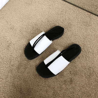 

Summer Korean Flat Bottom 100-toe Sandals Female Ins Student Harajuku Beach Roman Shoes