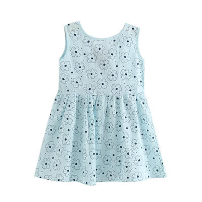 

Summer Sleeveless Dress Children Bowknot Backless Cotton Girls Clothing