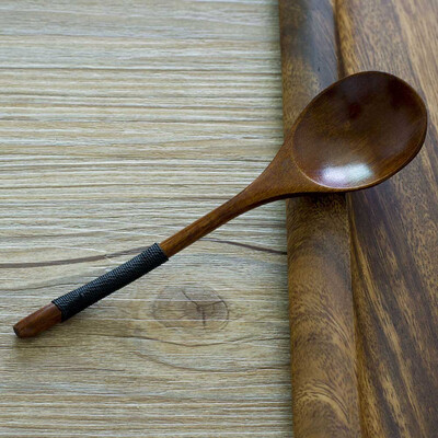 

Round Head With Fine Handle Wooden Soup Spoon Japanese Style Rice Cooking Tool