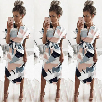 

Women Summer Boho Midi Maxi Dress Evening Cocktail Party Beach Dresses Sundress