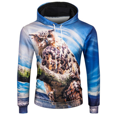 

3D Owl Print Pullover Hoodie