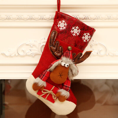 

Many beautiful Christmas decorations Christmas tree ornaments children Christmas gifts large Christmas socks gift wishing bag candy bag American edging doll big socks deer