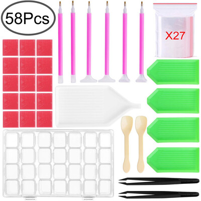 

〖Follure〗58 Pieces Diamond Painting Tools 5D DIY Diamond Painting Accessories Diamond
