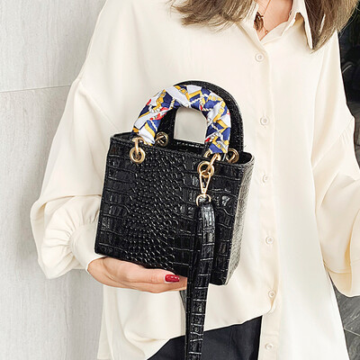 

Female bag 2019 new Kelly bag fashion crocodile pattern handbag high-quality Messenger bag wild ins shoulder bag