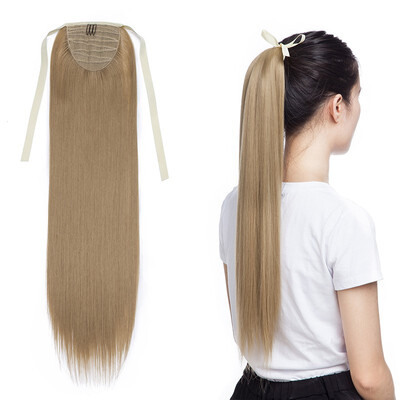 

One Piece Tie Up Ponytail Clip in Hair Extensions Hairpiece Binding Pony Tail Extension for Girl Lady Woman