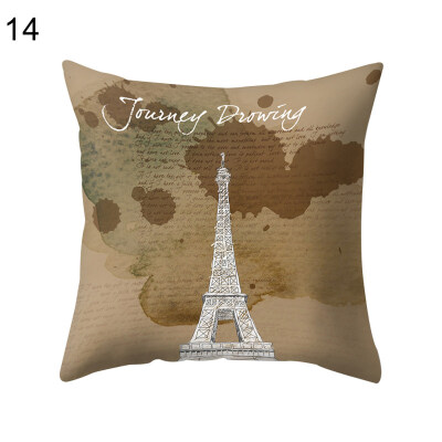 

Eiffel Tower Heart Leaf Flower Pillow Case Cushion Cover Sofa Bed Car Cafe Decor