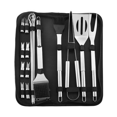 

1 Set Household Light Weight Outdoor Portable Multi-functional Practical Stainless Steel Portable Tote BagBarbecue Tool Sets