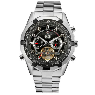 

Forsining Fashion Mens Watches Noctilucent Mechanical Movement Waterproof Business Analog Dial Stainless Steel Band Strap Wrist W