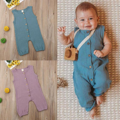 

Newborn Baby Girls Boys Button Romper Bodysuit Summer Jumpsuit Outfits Clothes