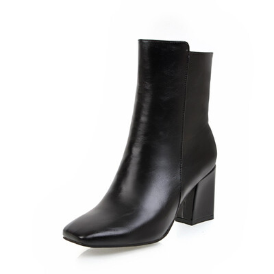 

New Winter Square with White Zipper Warm Boots