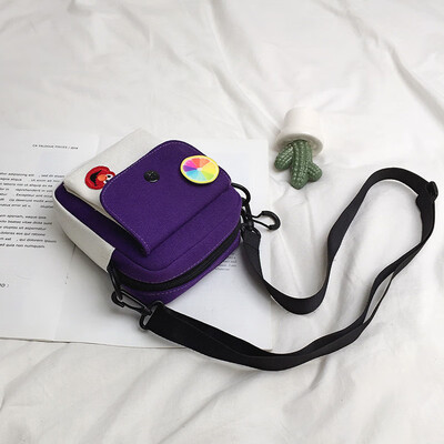 

Casual cute cartoon Sesame Street canvas bag female 2019 new simple&versatile fashion contrast color shoulder Messenger bag