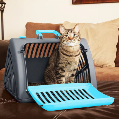 

Siaonvr Foldable Travel Cat Carrier Front Door Plastic Collapsible Carrier