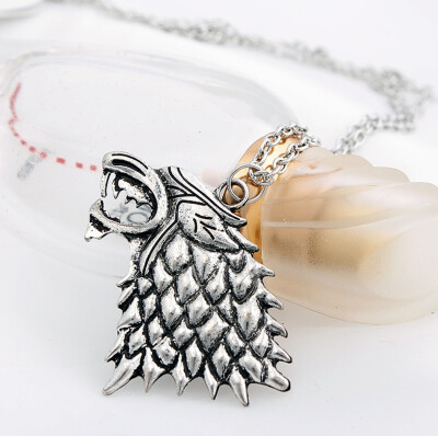 

Game of Thrones Stark Direwolf Pendant Inspired Necklace