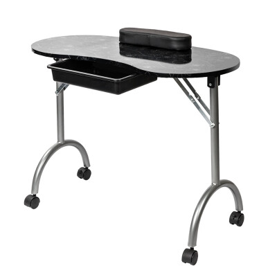 

Portable MDF Manicure Table with Arm Rest & Drawer Salon Spa Nail Equipment Black