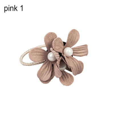 

Camellia Flower Faux Pearl Hair Tie Ring Rope Women Elastic Ponytail Holder