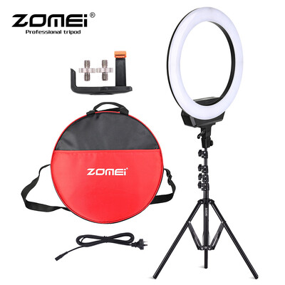 

ZOMEi R16C 16 Inch Bi-color Dimmable Ring Video Light Kit 3000K-6500K LED SMD Photography Fill Light LCD Display CRI 80 38W with