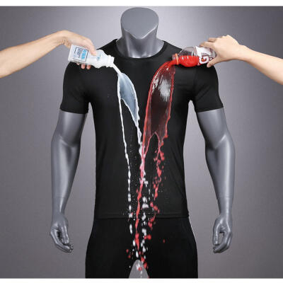 

Popular Fitness Pure Body Sports Men Tight T-shirts Men Short Sleeve Antifouling Waterproof T-shirt