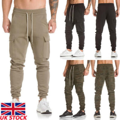 

Mens Jogger Pants Solid Sports Gym Workout Hip Hop Track Trousers Long Slacks