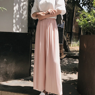 

Plus Size Wide Leg Pleated Palazzo Pants For Women Loose Belted High Waist