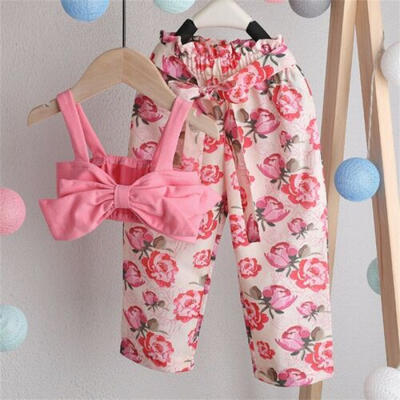 

US Toddler Kid Baby Girl Clothes Vest Tank Pants Summer Holidsy Outfit Beach
