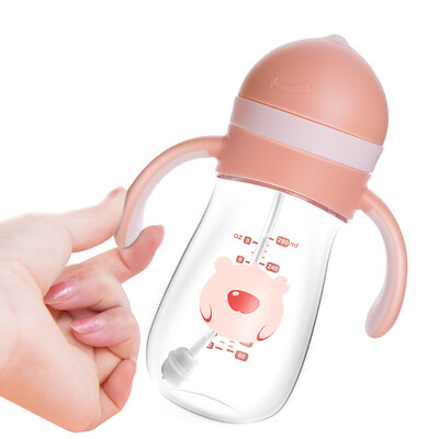 

Little white bear childrens cup sippy cup leakproof drop-proof pink 280ML 09732