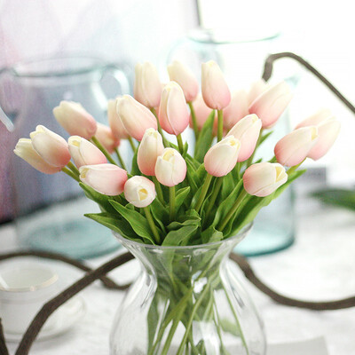 

FUNNYBUNNY 4pcs Artificial Flowers Tulips Wedding Bouquets Flowers PU Tulips Flowers Arrangement Bouquet Home Party WeddingDecor