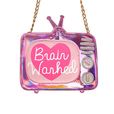 

Cute Cartoon TV Mini Holographic Chain Strap Crossbody Shoulder Bag Handbag