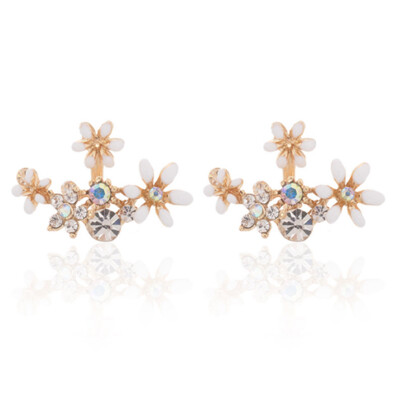 

Charm Exquisite Accessories Multi-Color Rhinestone Flower Earrings High Quality