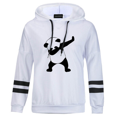 

2019 Women New Hoodie Cute Panda Printed Hooded Hoodie Funny Graphic Pullover Sweatshirt