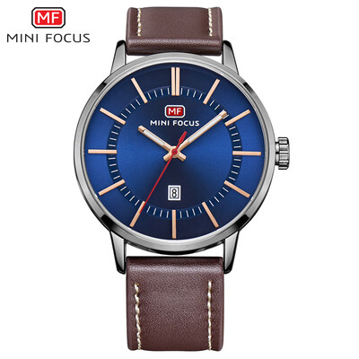 

MINI FOCUS Fox Mens Watch Quartz Watch Business Casual Leather Strap Waterproof MF0033G