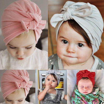 

Newborn Baby Toddler Kids Boy Girl Bowknot Soft Beanie Hat Cap Hair Accessories