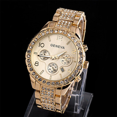 

Diamond-studded calendar with men&women European style trend style watch fashion watch