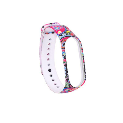 

Fashion Adjustable Printed Wristband for Mi Band 3&Band 4 Unisex Silicone Strap Wrist Strap Multi-pattern Optional