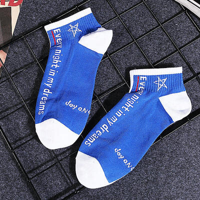 

Mens Tide Socks Color Combed Cotton Socks Mens Socks Casual Wear Print Knit Funny Tube Boat Socks Shallow Socks