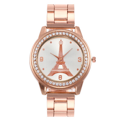 

Fashion Diamond Tower Pattern Steel Strip Quartz Watch